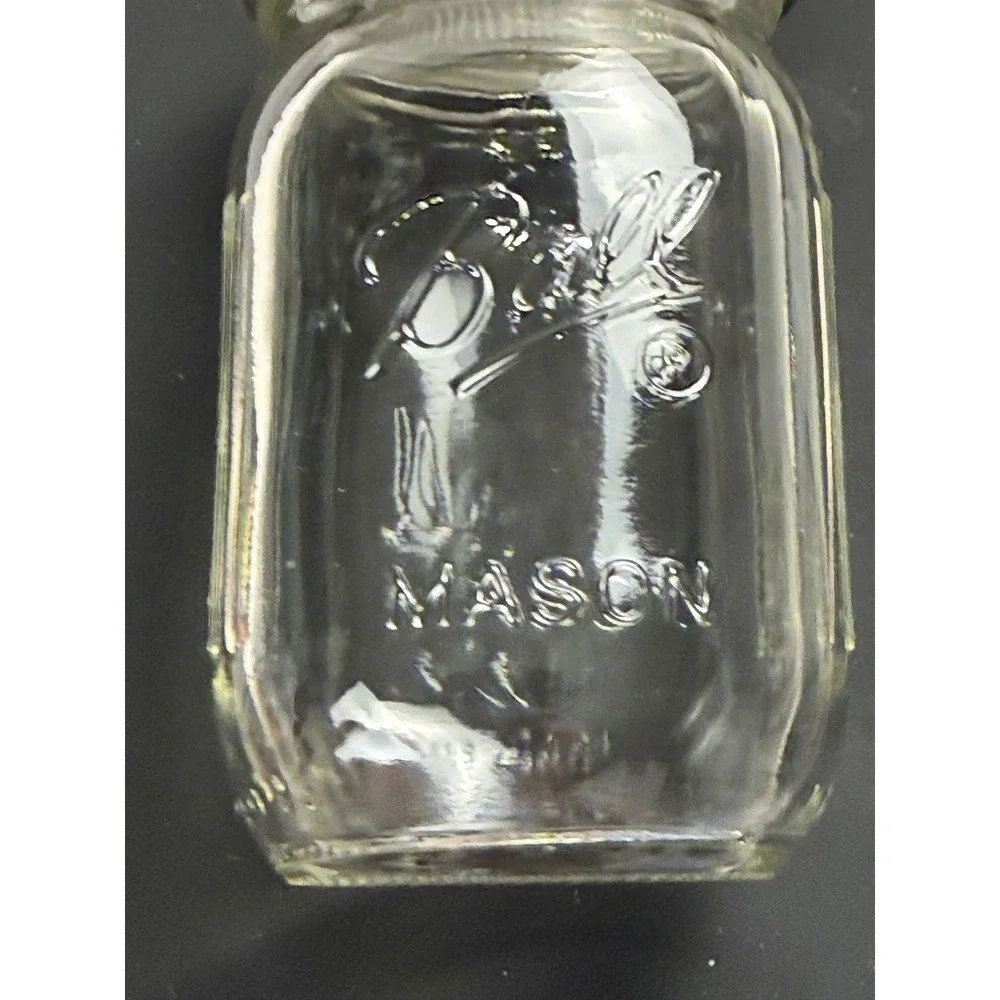 Ball Mason Jars 4oz Mini Clear Glass Spice Storage Set of 4 with Lids Silver
